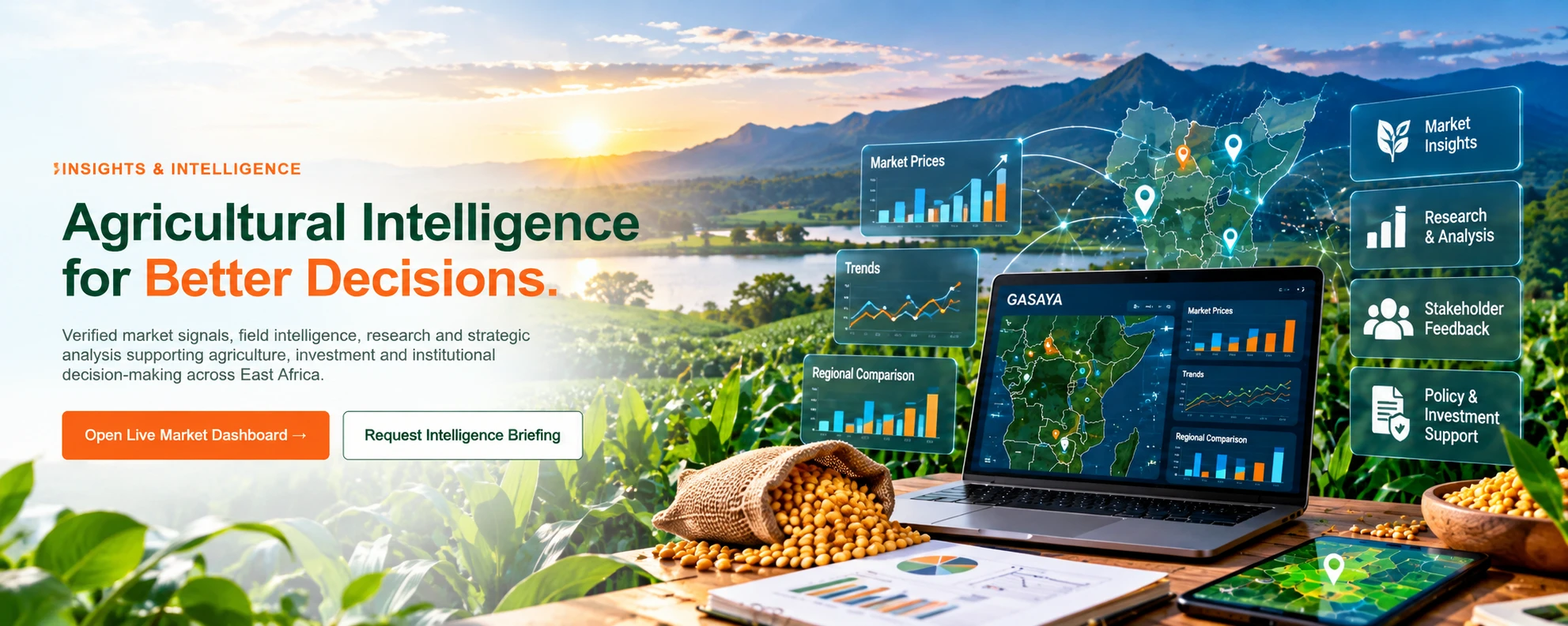 GASAYA agricultural intelligence, market insights, research, stakeholder feedback and regional analytics