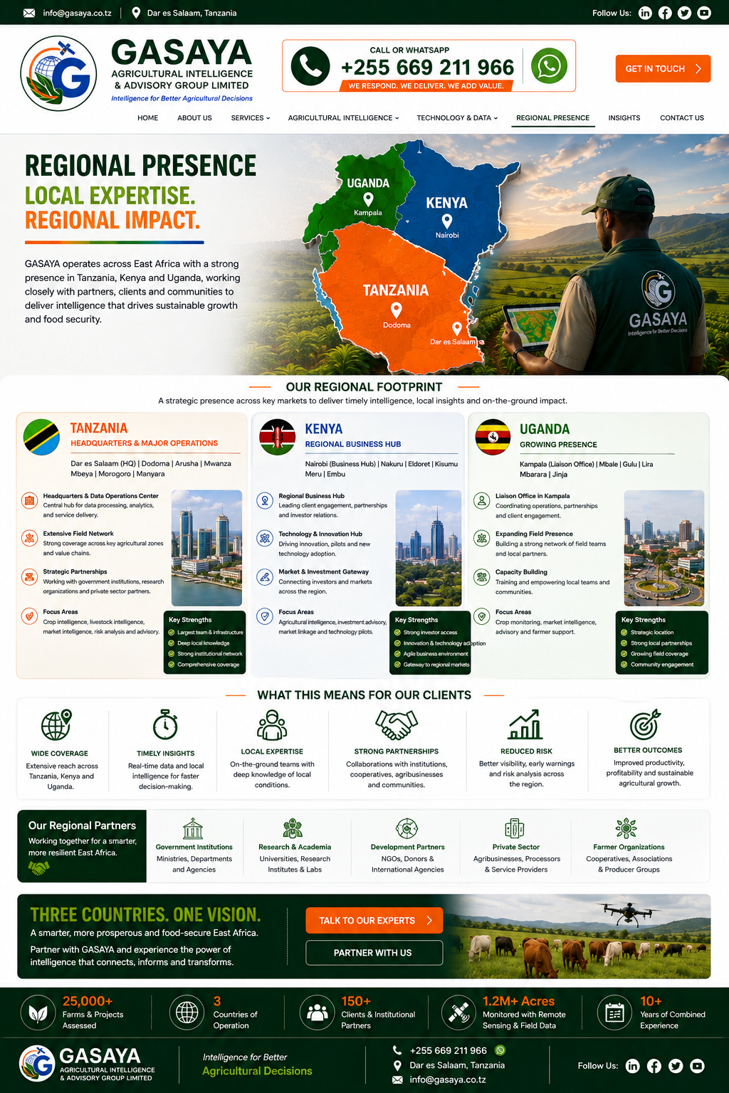 Approved GASAYA Regional Presence website design